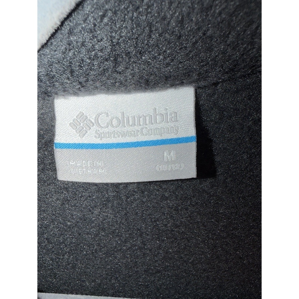 Columbia Girls Fleece Pullover Gray Peach 1/4 Snap Jacket Size M 10/12 1826131 - Picture 3 of 5